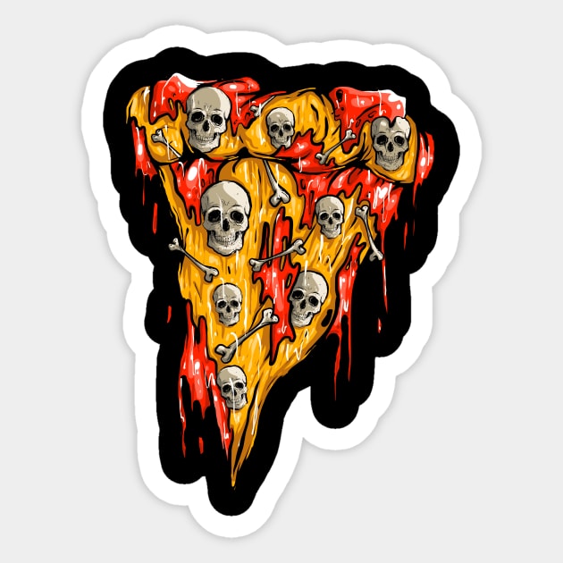 pizza skull Sticker by Shtwork